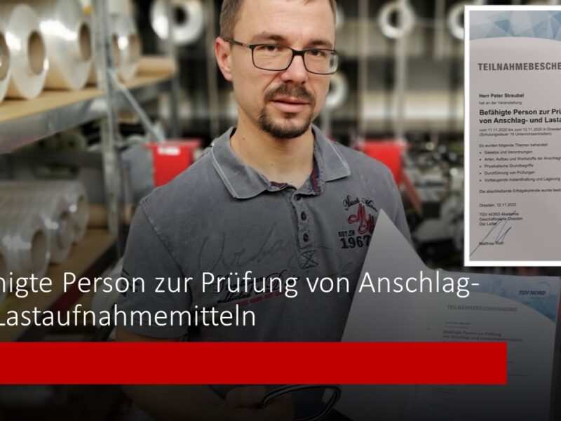 Prüfung von Anschlag- und Lastaufnahmemitteln Prüfung von Anschlag- und Lastaufnahmemitteln